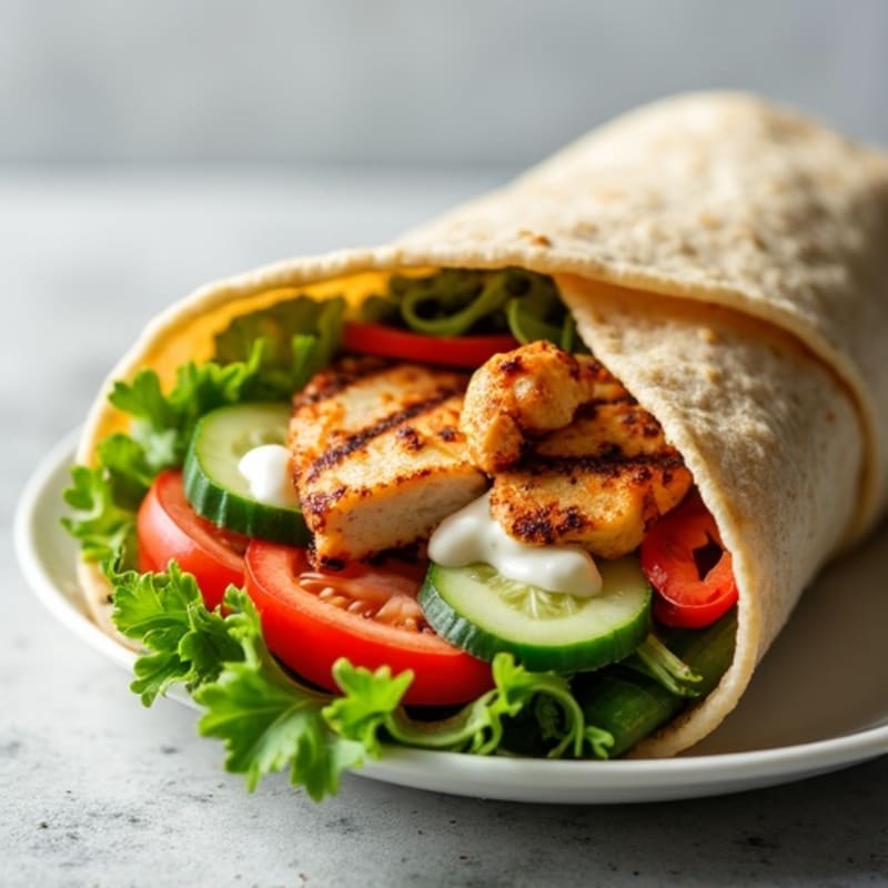 Fresh Grilled Chicken and Crisp Veggie Wrap