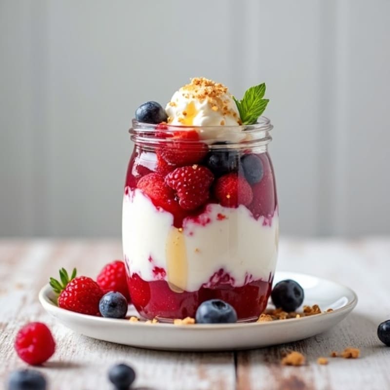 Greek Yogurt Protein Parfait with Mixed Berries