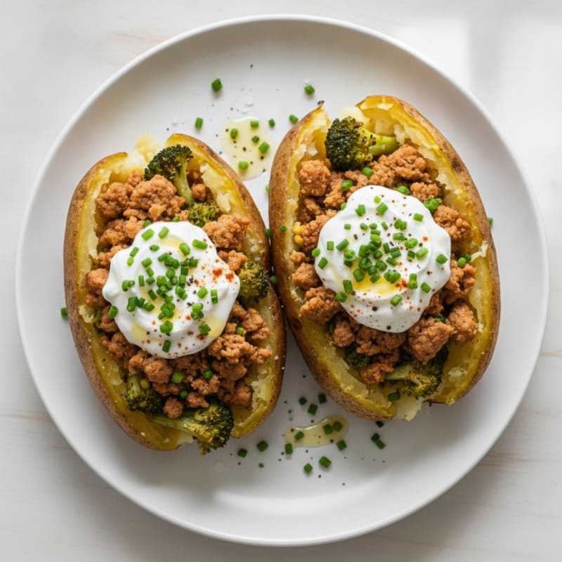 Loaded Baked Potatoes with Savory Toppings