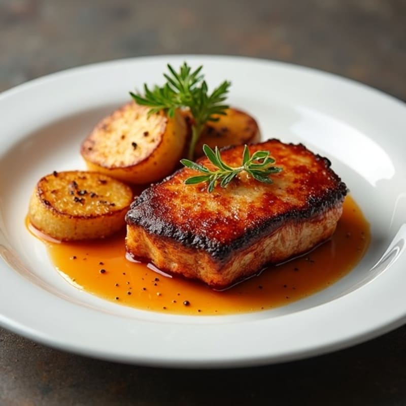 Crispy Roasted Pork Belly with Roasted Potatoes