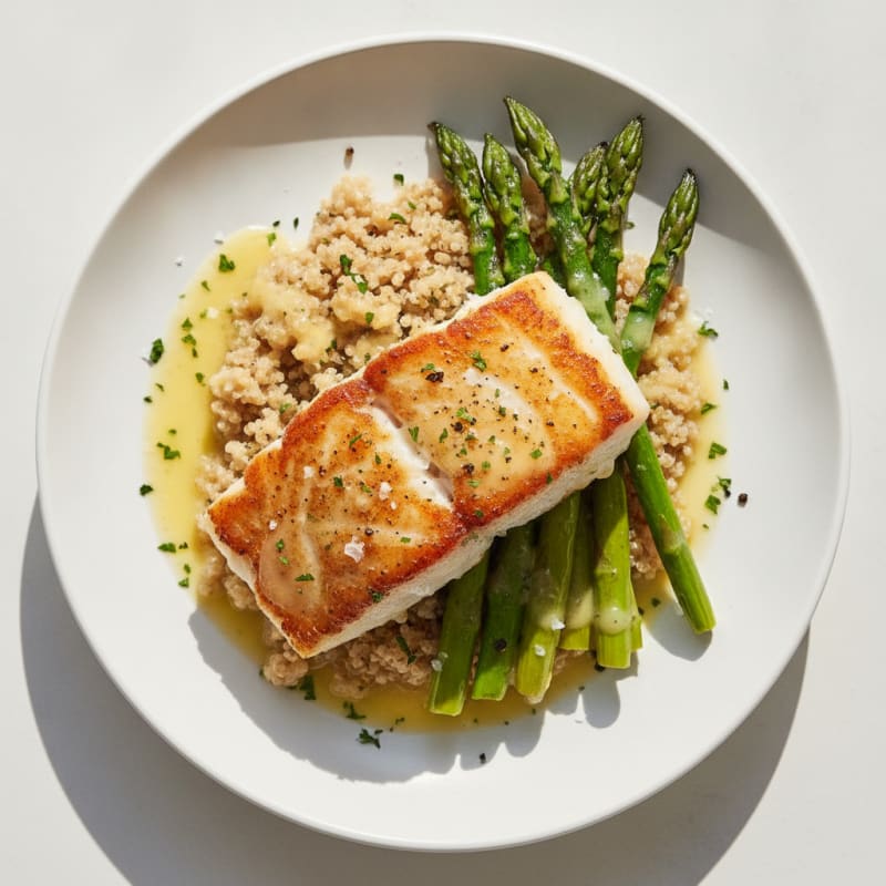 Pan-Seared Cod with Roasted Asparagus