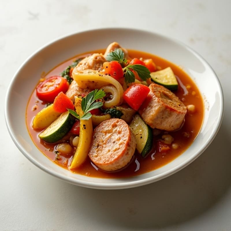 Hearty Spicy Chicken and Sausage Vegetable Stew