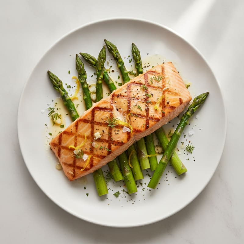 Lemon Herb Grilled Salmon with Asparagus