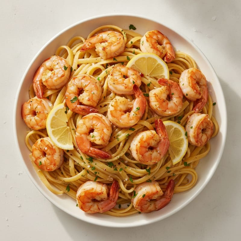 Garlic Butter Shrimp Scampi with Linguine
