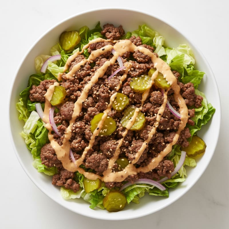 Deconstructed Big Mac Burger Bowl