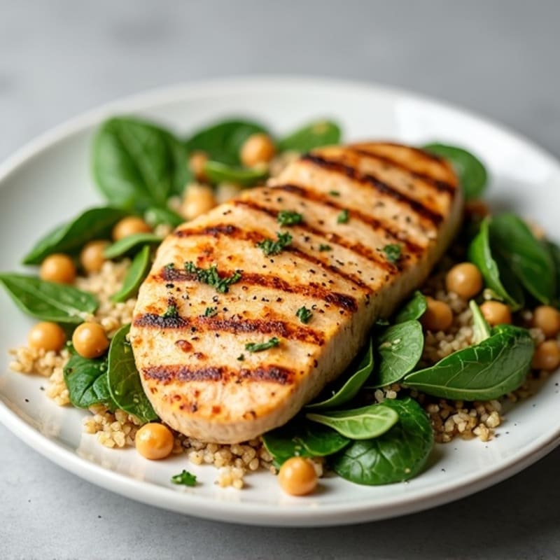 Grilled Turkey Breast with Spinach and Quinoa Salad