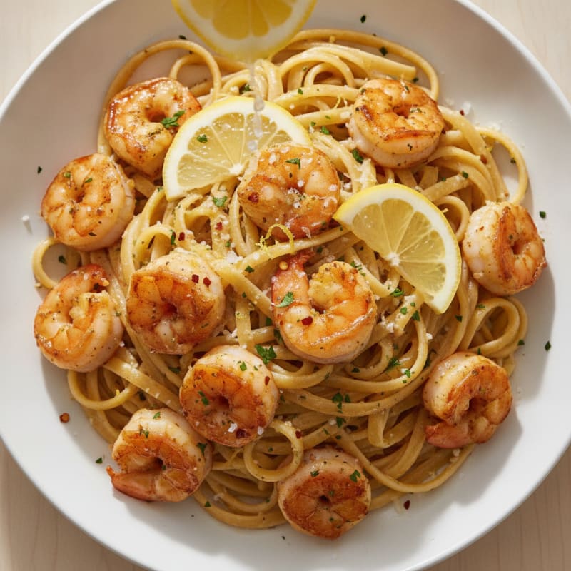Garlic Butter Prawn Scampi with Linguine