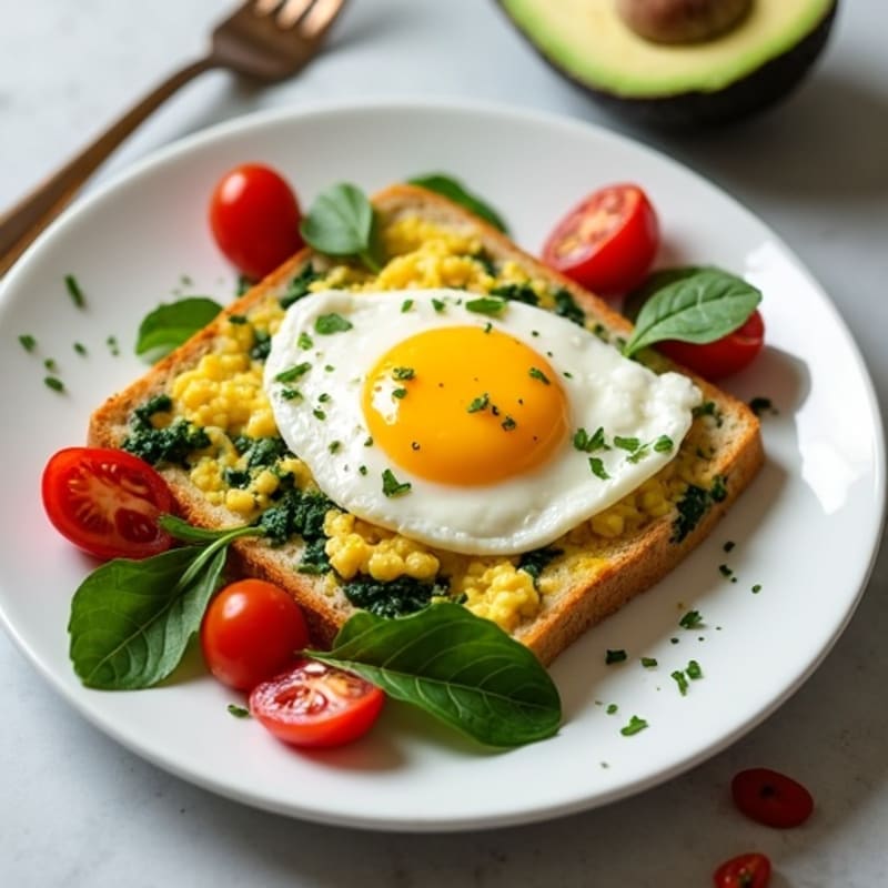 Egg White and Cottage Cheese Scramble with Spinach and Cherry Tomatoes