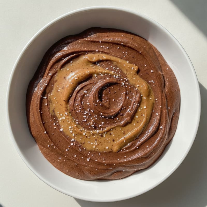 Silky Chocolate Protein Pudding with Almond Butter Swirl
