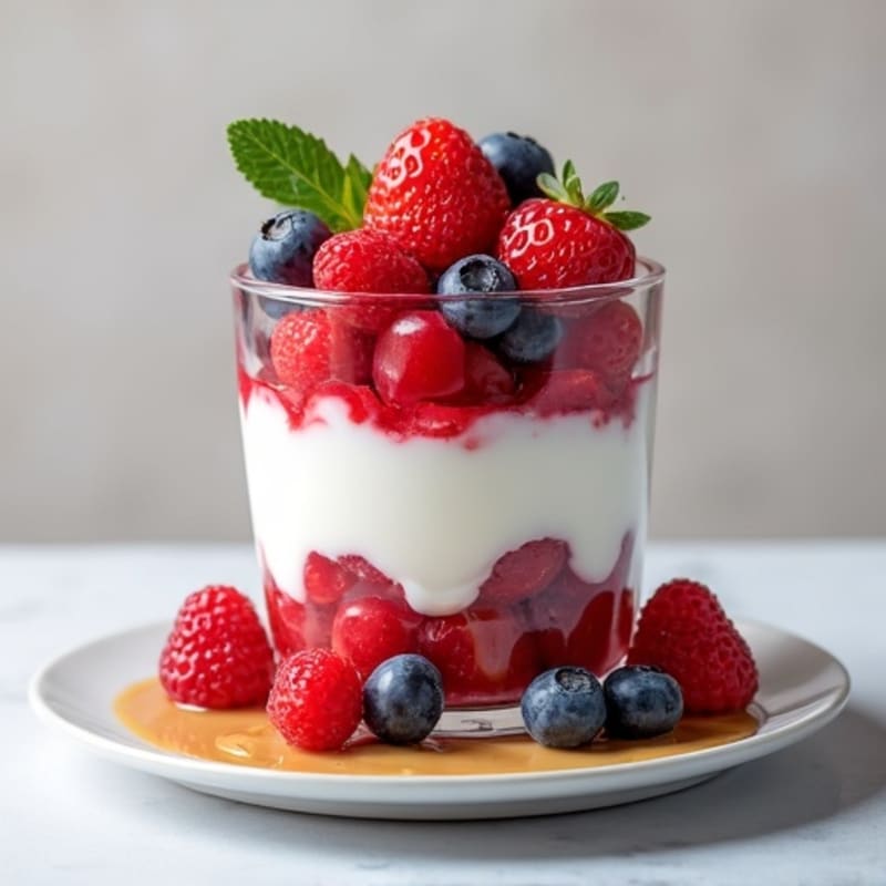 Greek Yogurt Protein Parfait with Mixed Berries and Almond Butter