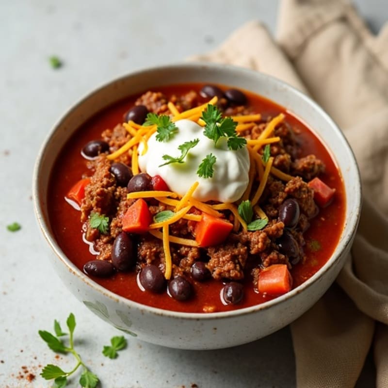 Hearty Black Bean and Ground Beef Chili
