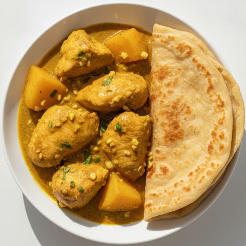 Guyanese Curry Chicken with Roti