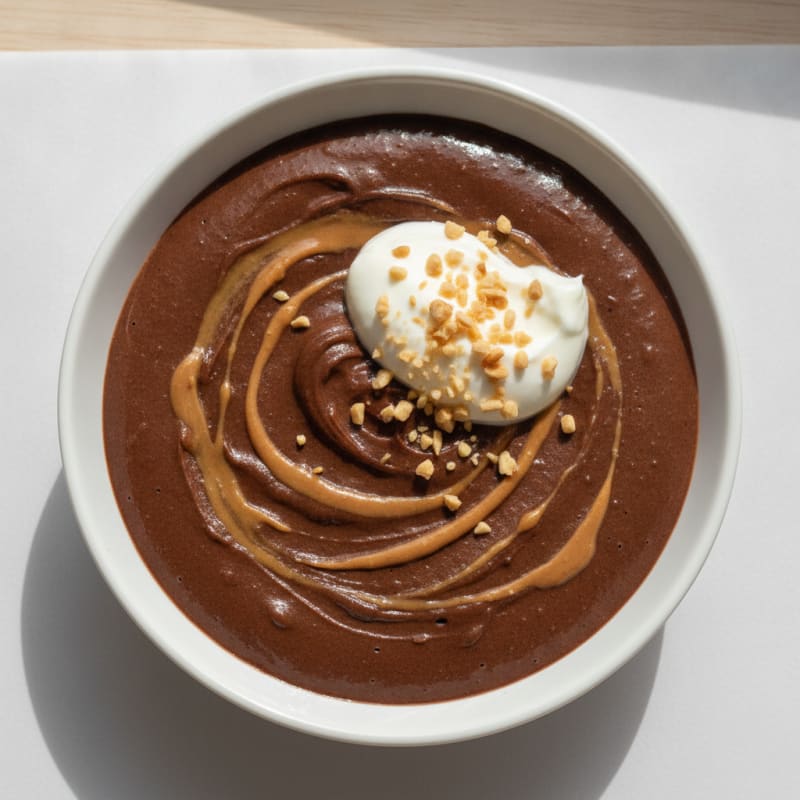 Silky Chocolate Protein Pudding with Peanut Butter Swirl