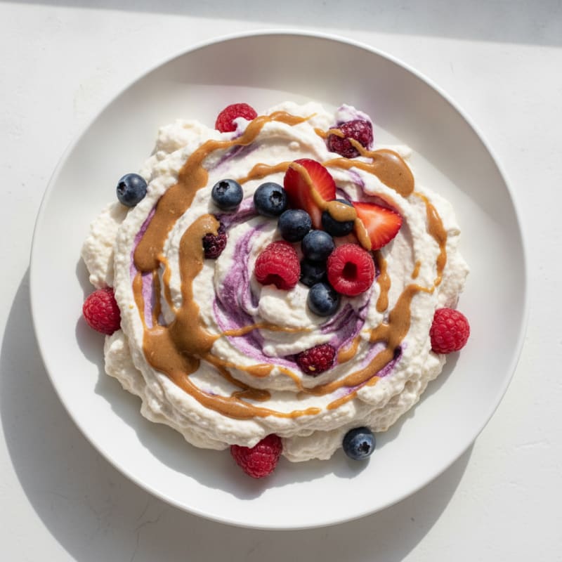 Silky Greek Yogurt Protein Mousse with Mixed Berries