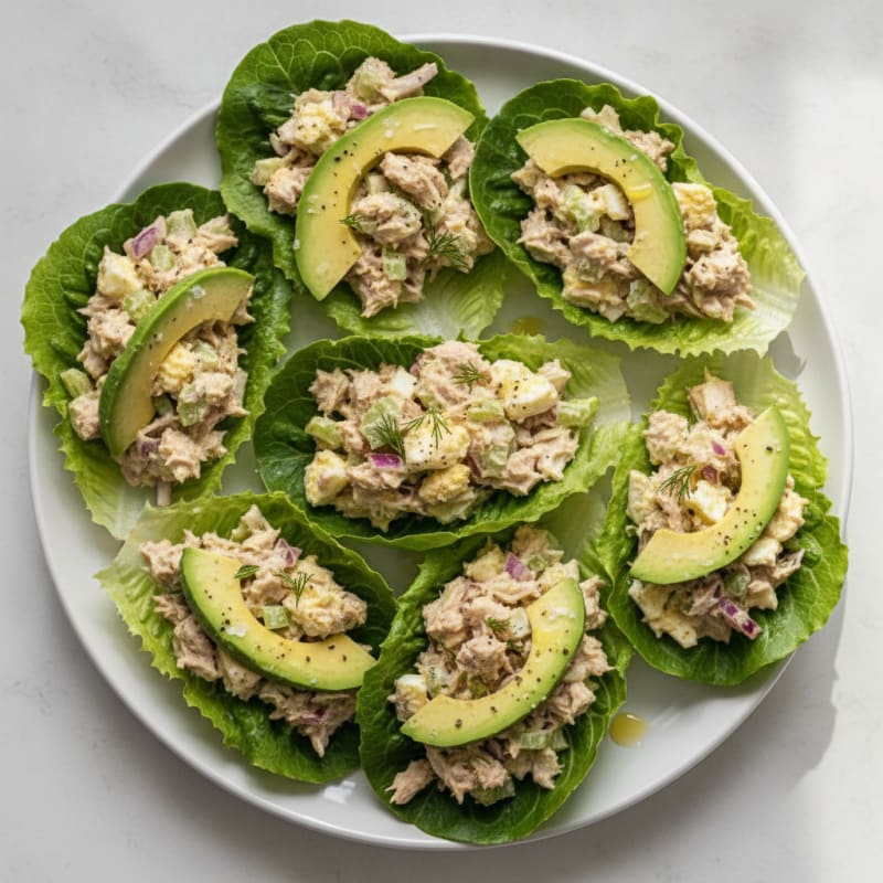 Tuna and Egg Salad Lettuce Wraps