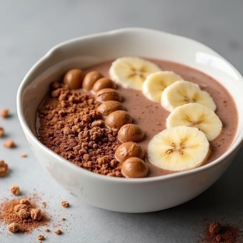 Thick Chocolate Peanut Butter Protein Smoothie Bowl