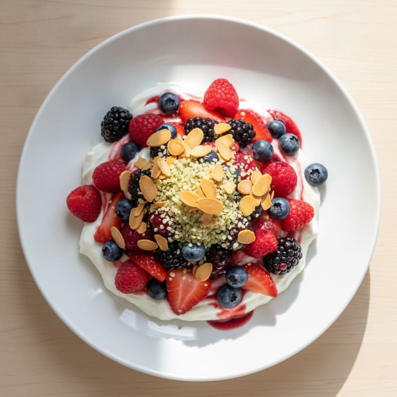 Greek Yogurt Protein Parfait with Mixed Berries