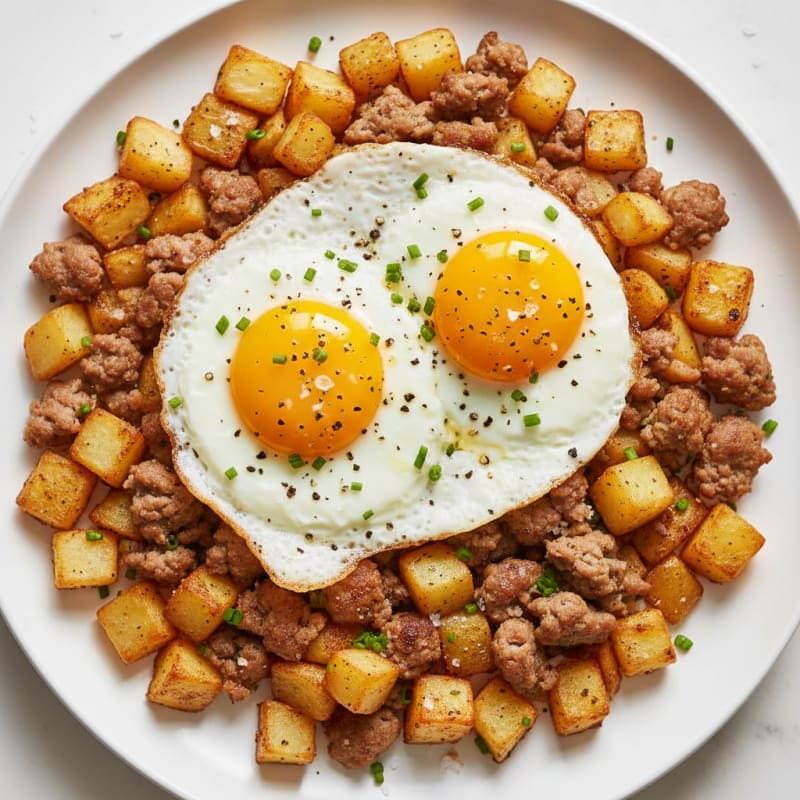 Classic Eggs and Sausage Hash