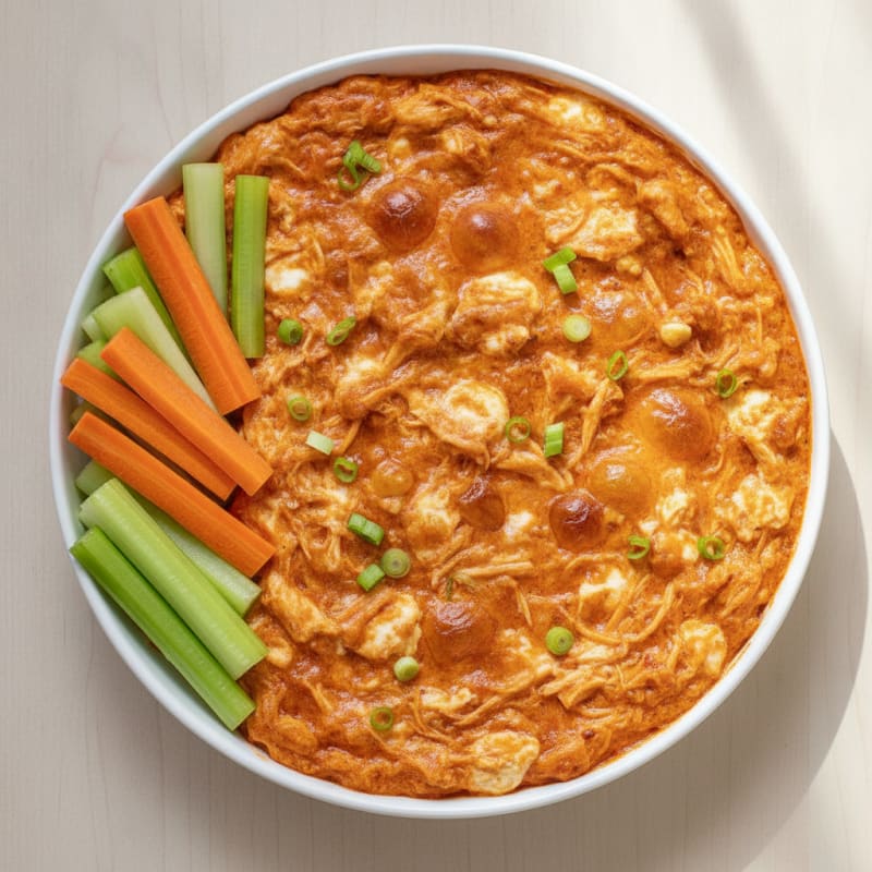 Creamy Buffalo Chicken Dip with Fresh Veggies
