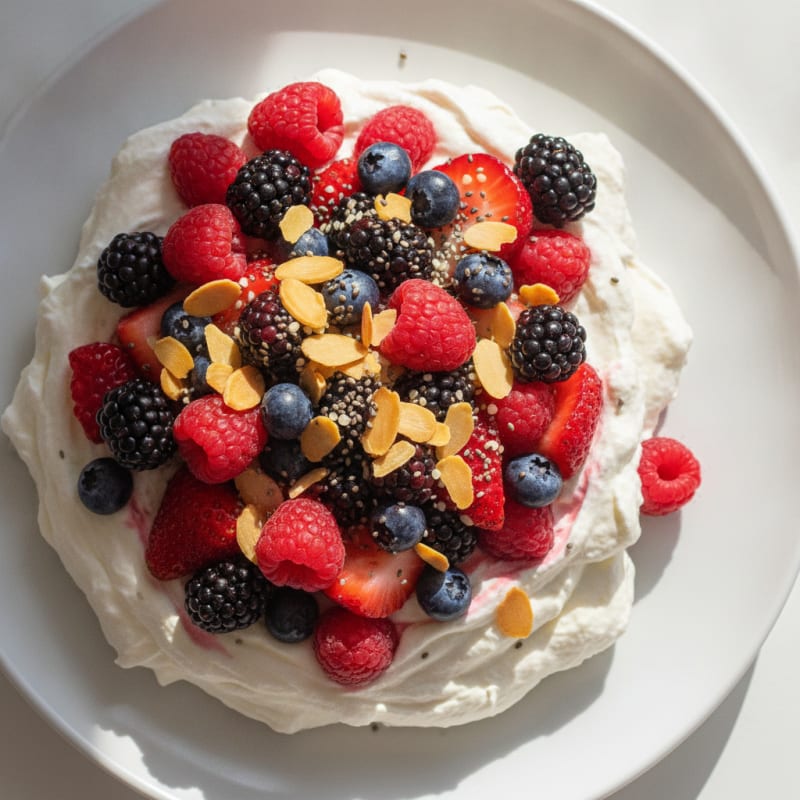 Silky Greek Yogurt Protein Mousse with Mixed Berries