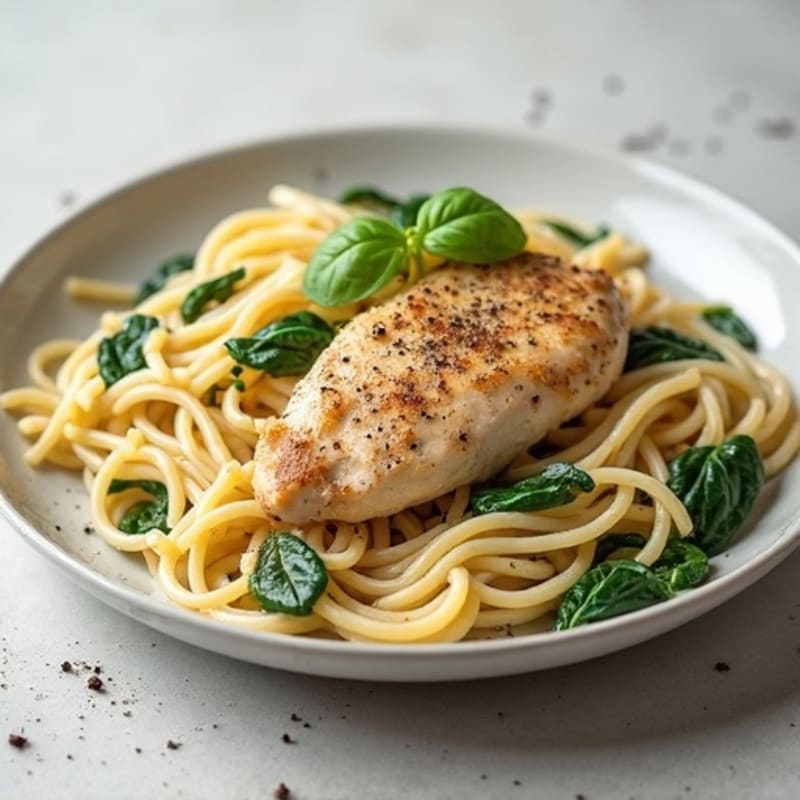 Healthy Chicken Alfredo Pasta