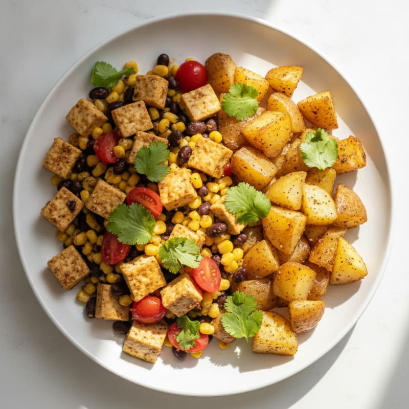 Southwest Tofu Scramble with Roasted Potatoes