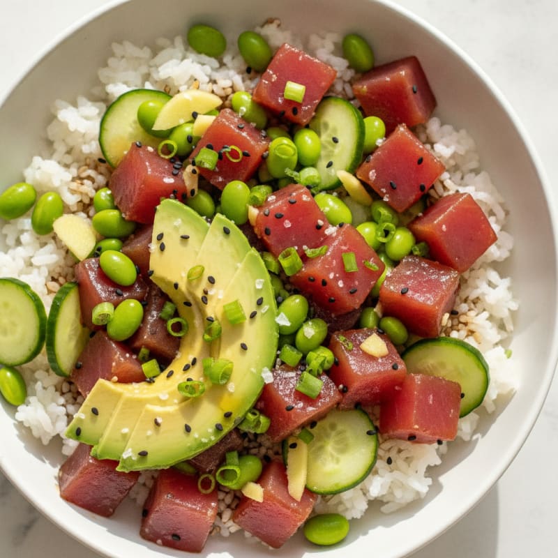 Ahi Tuna Poke Bowl with Avocado