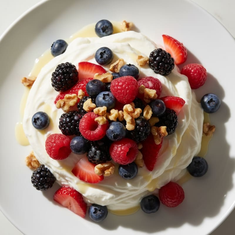 Silky Greek Yogurt Protein Mousse with Mixed Berries