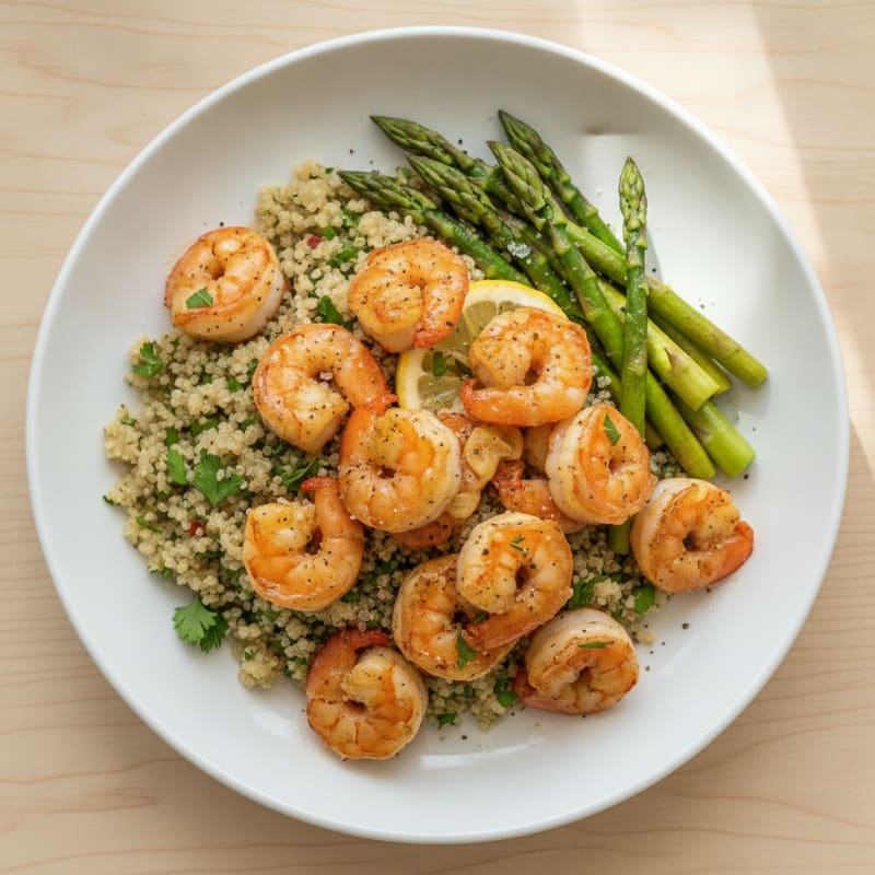 Garlic Shrimp with Lemon-Herb Quinoa