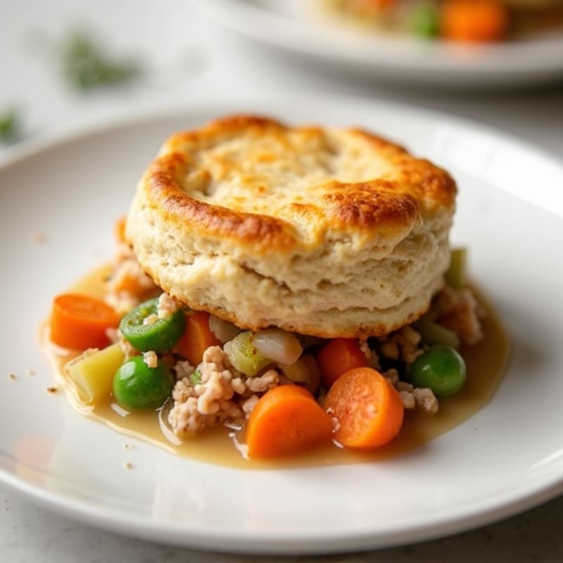 Wholesome Turkey Pot Pie with Flaky Biscuit Topping