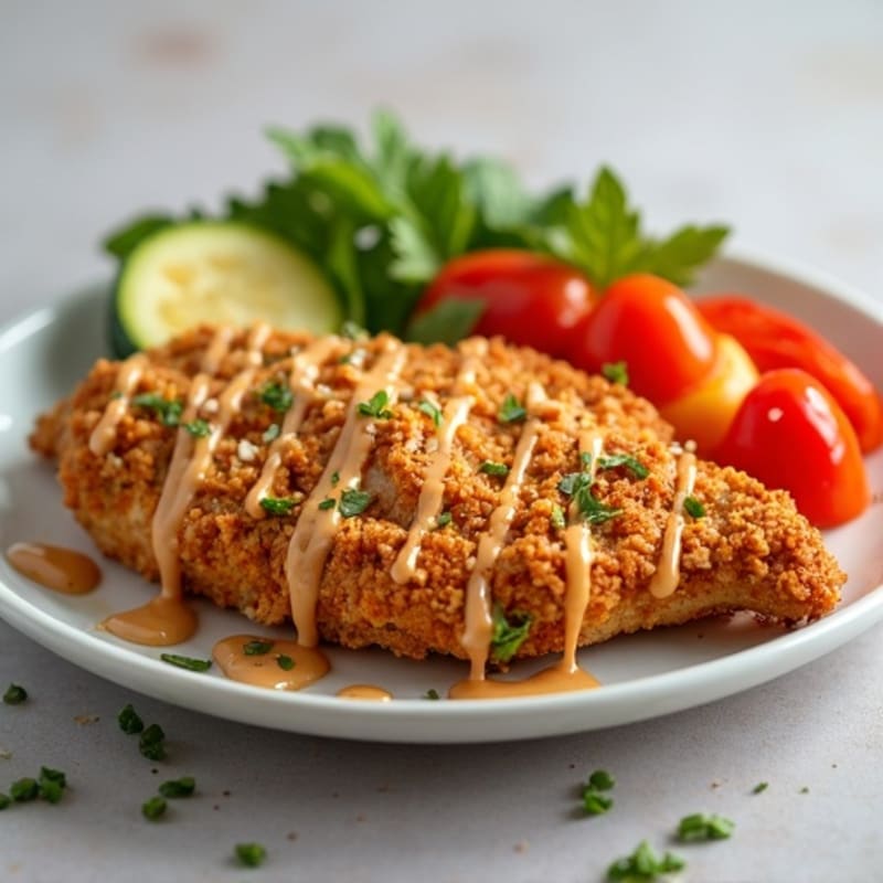 Crispy Peanut Chicken with Roasted Vegetables