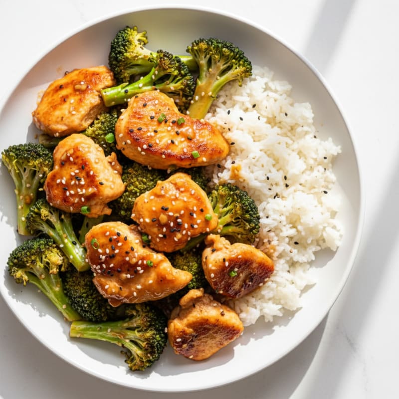 Crispy Teriyaki Chicken and Broccoli