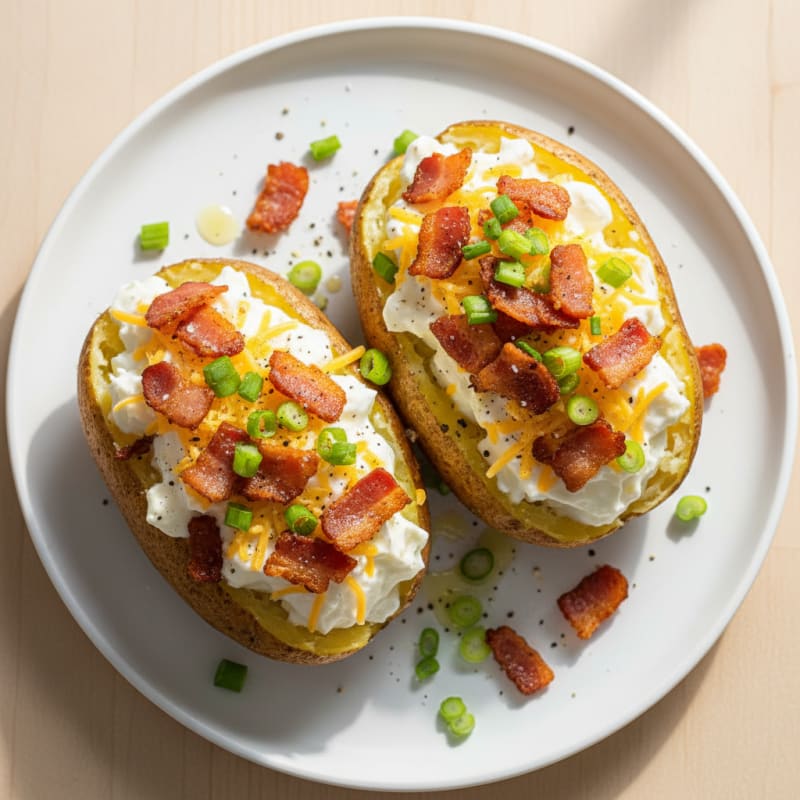Creamy Loaded Baked Potatoes with Crispy Bacon