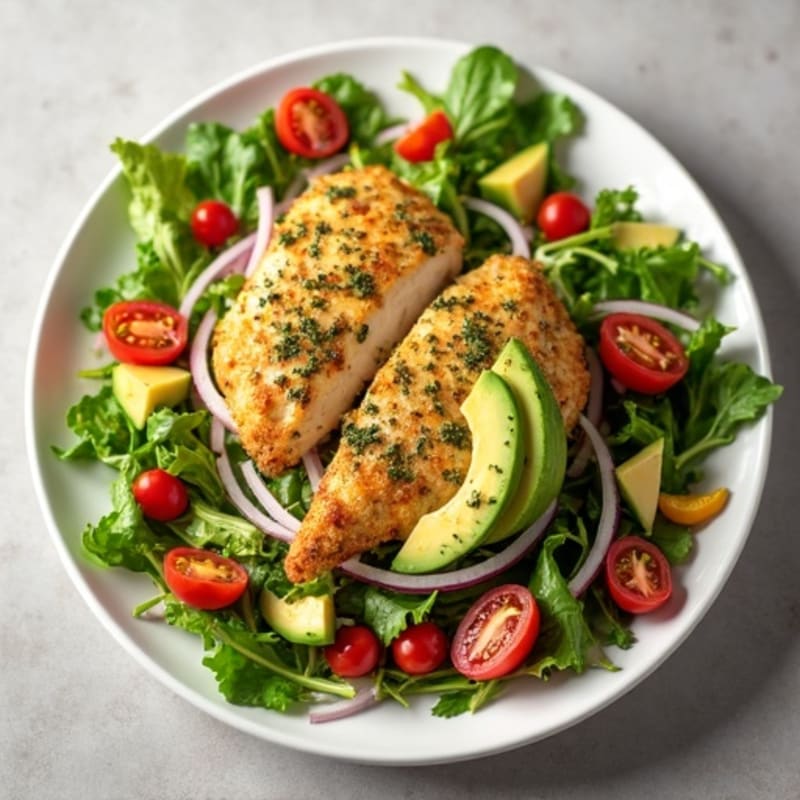 Herb-Crusted Chicken and Avocado Salad with Citrus Vinaigrette