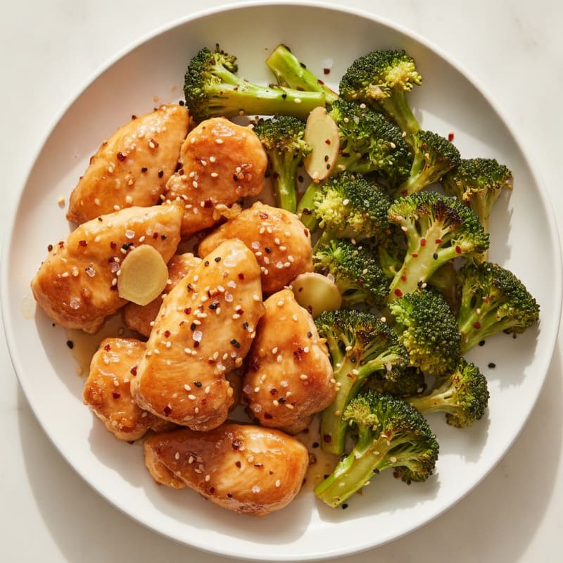 Honey-Garlic Chicken with Roasted Broccoli