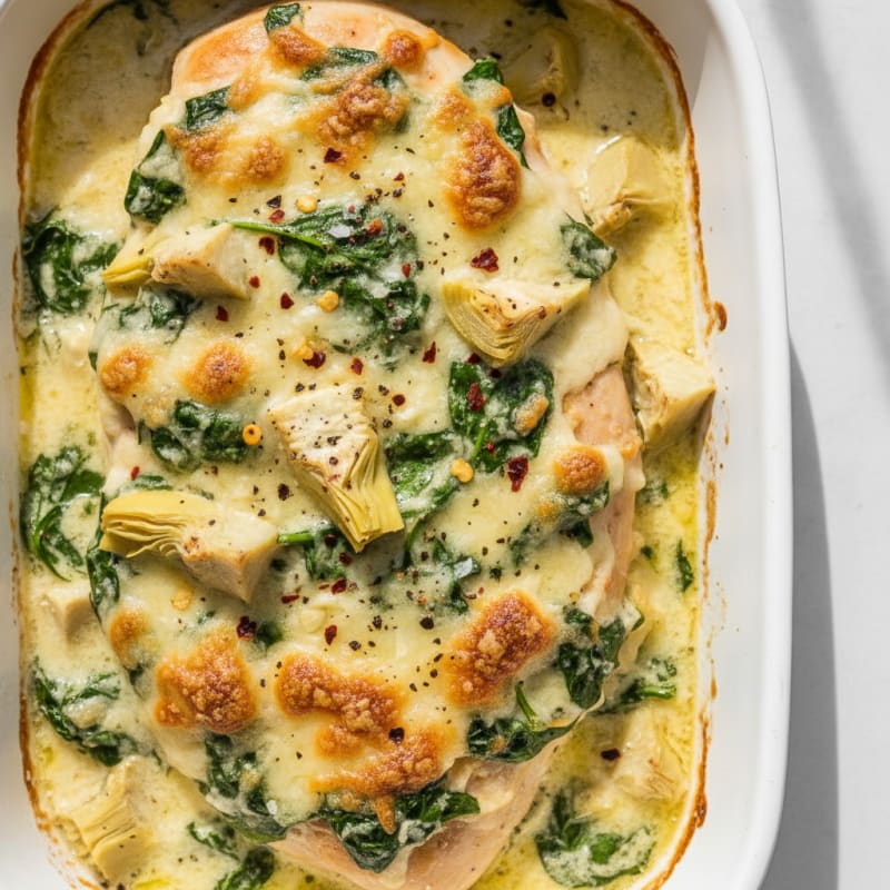 Baked Spinach Artichoke Chicken