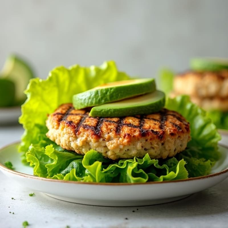 Grilled Lean Turkey Burger with Fresh Avocado and Crispy Lettuce