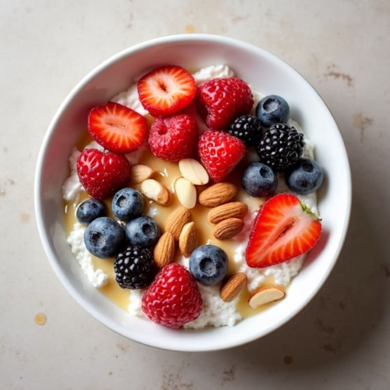 Cottage Cheese Berry Protein Bowl with Almonds