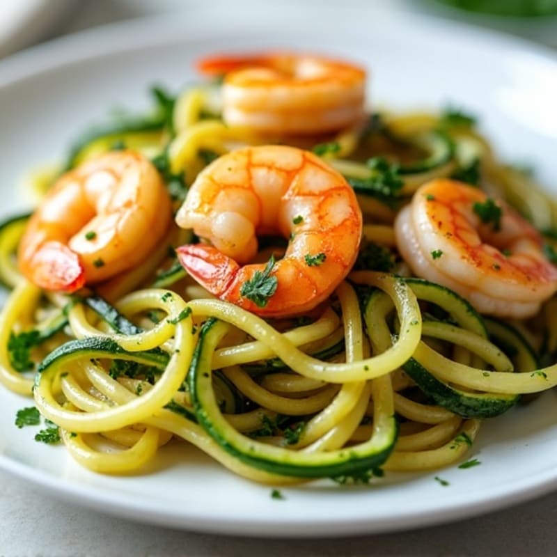Lemon-Garlic Butter Shrimp with Herb Zucchini Noodles