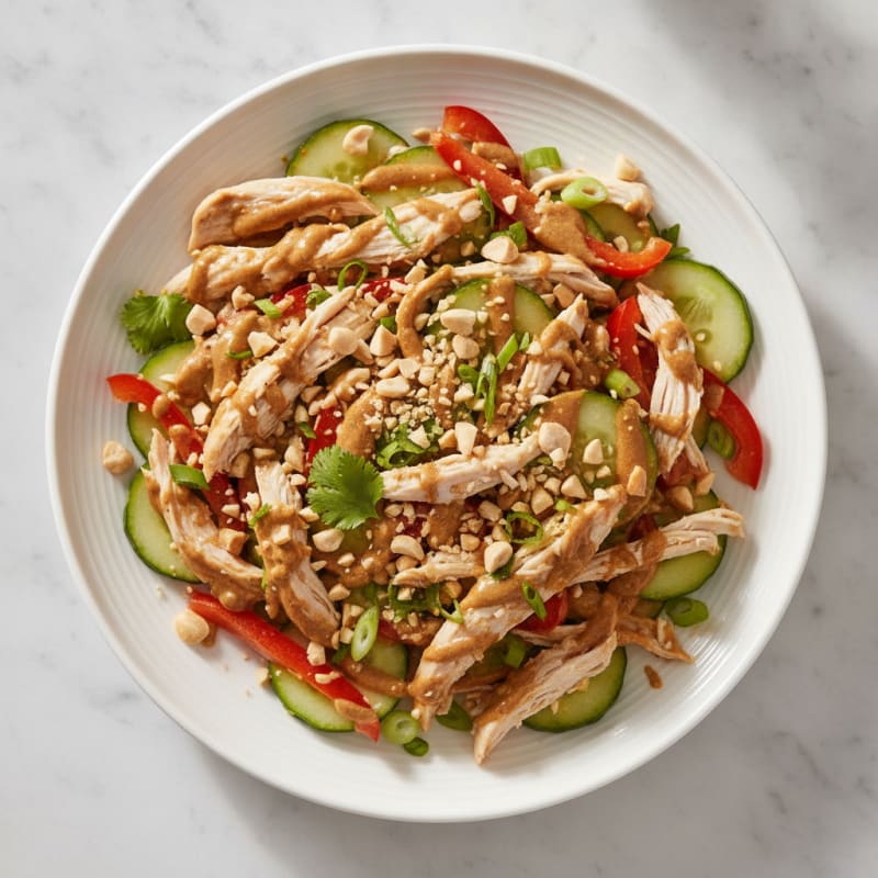 Chicken and Cucumber Salad with Peanut Dressing