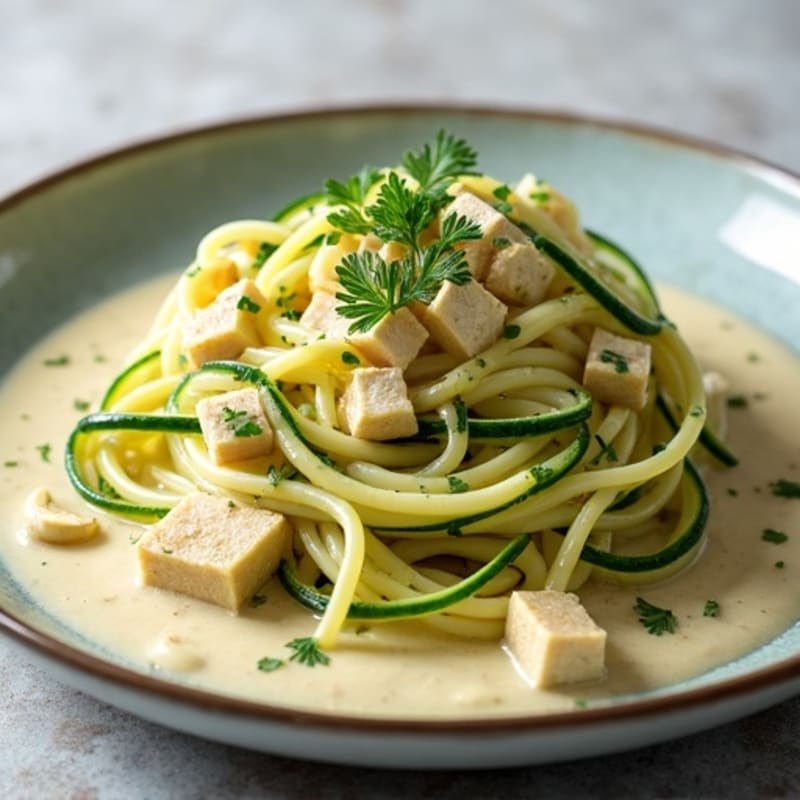 Creamy Cashew Alfredo with Zucchini Noodles