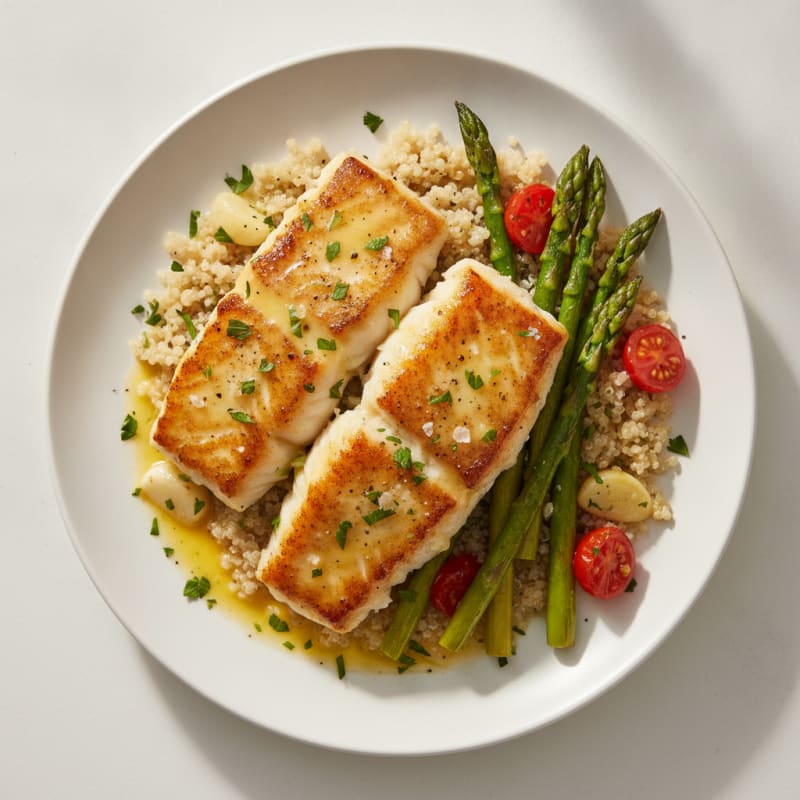Pan-Seared White Fish with Lemon-Herb Sauce