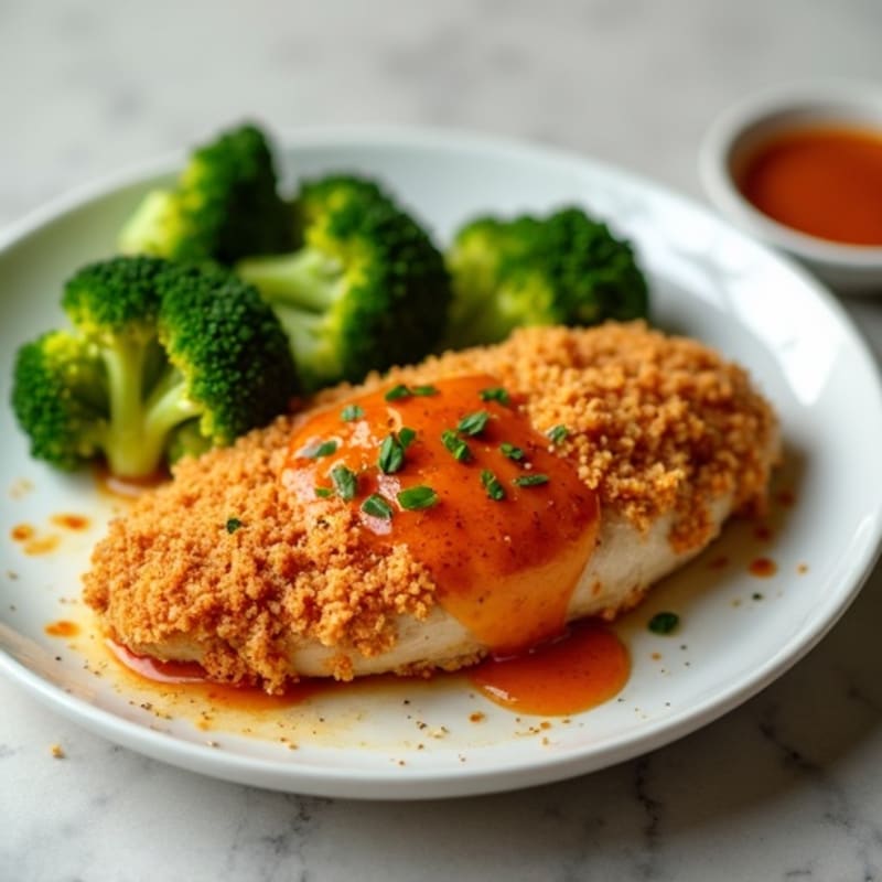 Baked Crispy Chicken with Sweet and Spicy Garlic Ginger Sauce