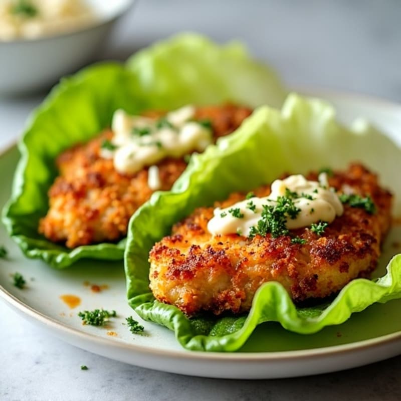 Crispy Chicken Caesar Lettuce Wraps