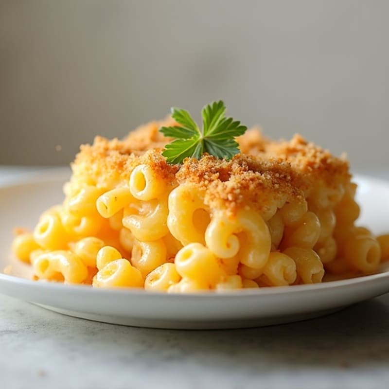 Creamy High-Protein Mac and Cheese Bake with Crispy Topping