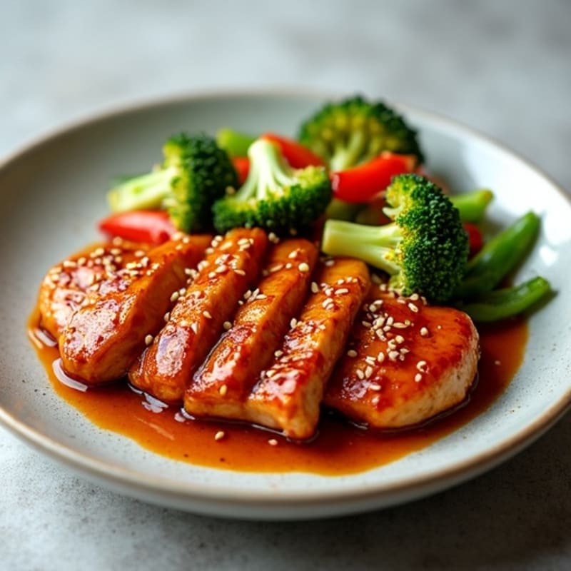 Gochujang Glazed Chicken with Sesame Vegetables
