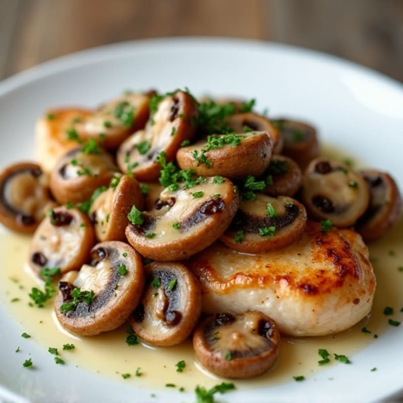 Roasted Garlic Butter Cremini Mushrooms