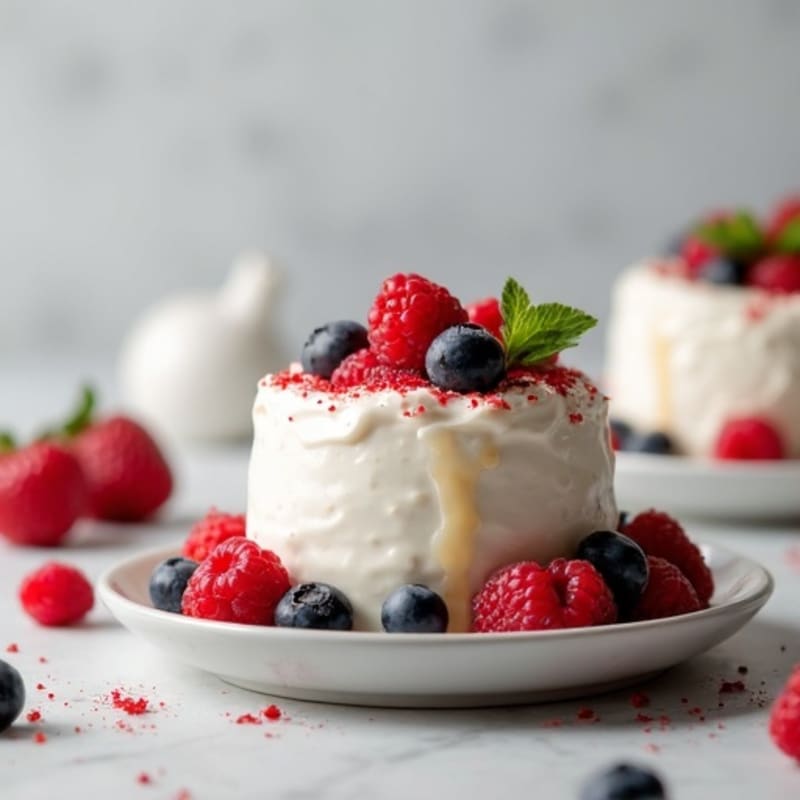 Silky Greek Yogurt Protein Mousse with Berries