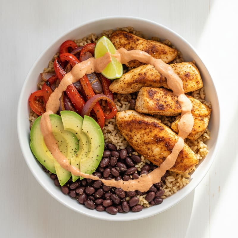 Chicken Burrito Bowl with Chipotle Crema