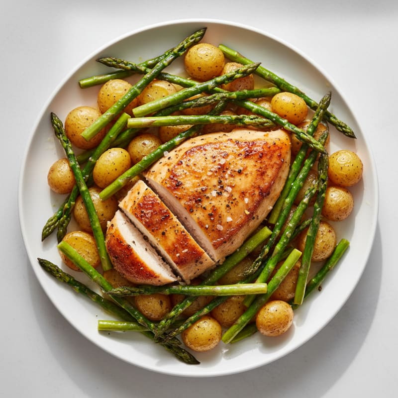 Lemon-Herb Roasted Chicken and Asparagus